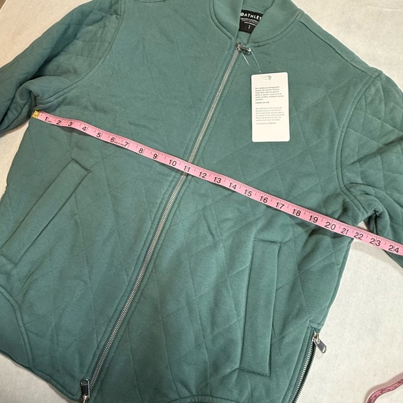 Athleta | Retroplush Bomber Jacket Deep Ocean Teal Small ***NEW*** - Picture 7 of 11